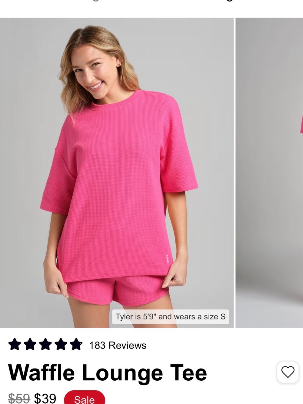 New in package Comfrt Waffle Lounge set - Hot Pink, size small